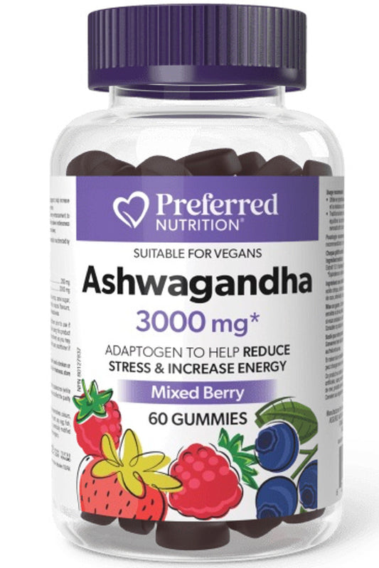 PREFERRED NUTRITION Ashwaganda (3000 mg - 60 gummies)