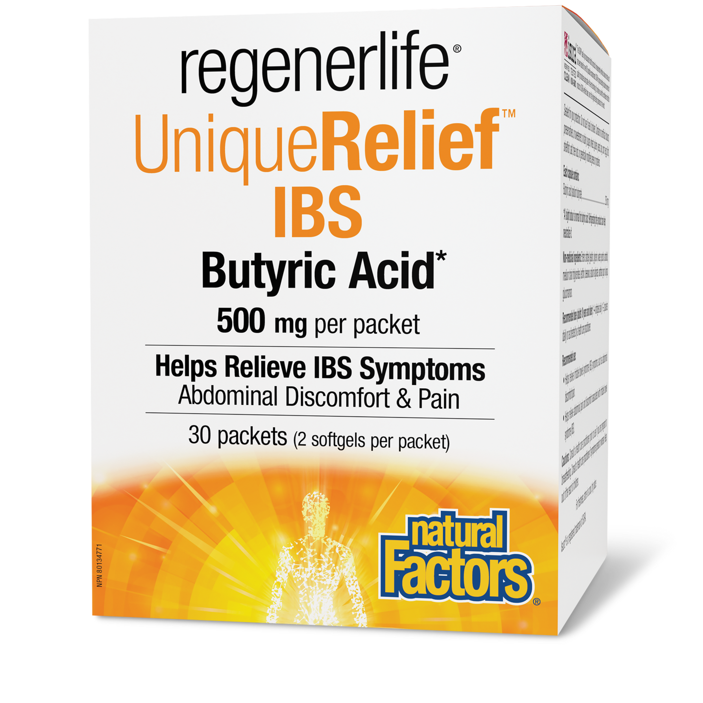 REGENERLIFE UniqueRelief IBS Butyric Acid (500 mg - 30 packets)